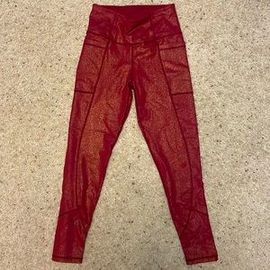 Red/ gold sparkle leggings